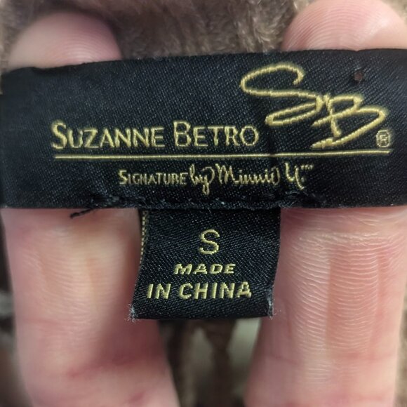 Suzanne Betro Size Small Caramel Colored Lace Up Sweater - Picture 4 of 15